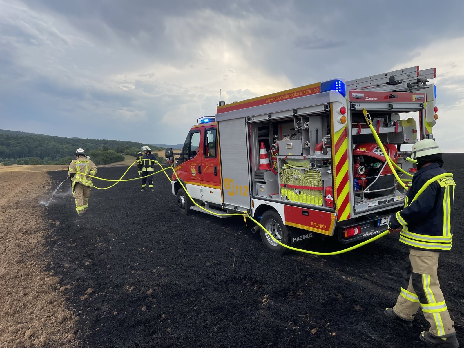 Einsatzszene der Feuerwehr Balduinstein